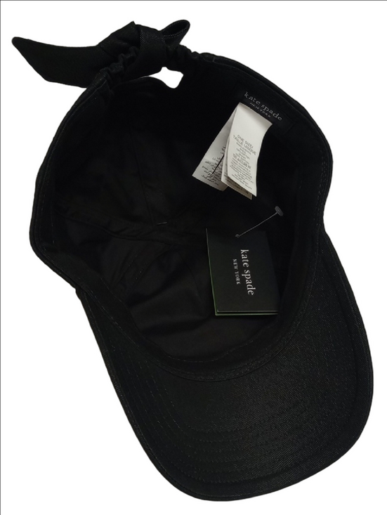 ? ? KATE SPADE NEW YORK BLACK HAT CAP WITH GOLD LOGO AND BLACK BOW ? main image 4
